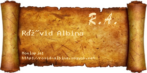 Rövid Albina névjegykártya